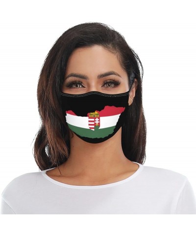 Hungary Flag Map Face Mask Washable Reusable Adults Breathable with 2 Filters Black $13.72 Balaclavas