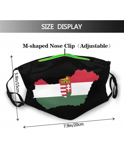 Hungary Flag Map Face Mask Washable Reusable Adults Breathable with 2 Filters Black $13.72 Balaclavas