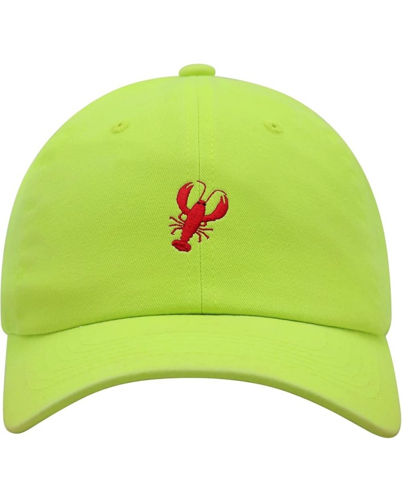 Lobster Premium Dad Hat Embroidered Baseball Cap Seafood Neon Yellow $11.24 Baseball Caps