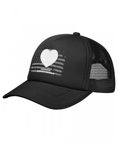 Postpartum Depression Awareness Baseball Cap Adjustable Casual Mesh Hats Duck Tongue Hat for Men Women94 Black $9.44 Baseball...