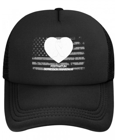 Postpartum Depression Awareness Baseball Cap Adjustable Casual Mesh Hats Duck Tongue Hat for Men Women94 Black $9.44 Baseball...