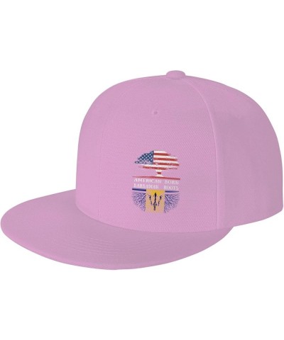 Snapback Baseball Cap Born Barbadians Roots USA Barbados Flag Hat Pink $11.54 Baseball Caps