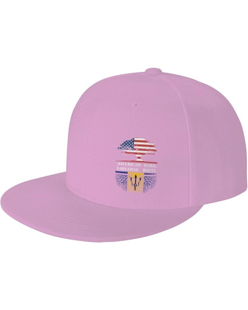 Snapback Baseball Cap Born Barbadians Roots USA Barbados Flag Hat Pink $11.54 Baseball Caps