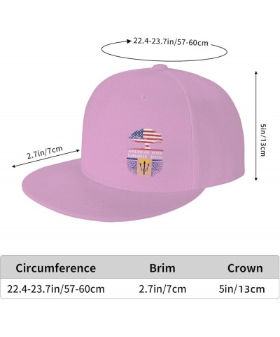 Snapback Baseball Cap Born Barbadians Roots USA Barbados Flag Hat Pink $11.54 Baseball Caps