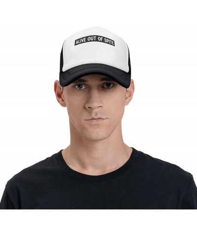 Men Women Baseball Cap Adjustable Alive Out of Spite Mesh Trucker Cap Classic Dad Hat Black $10.67 Baseball Caps