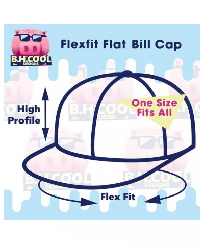 Mackenzi - Flexfit 6210 Structured Flat Bill Fitted Hat | Trendy Baseball Cap for Men and Women | Snapback Closure Black $13....