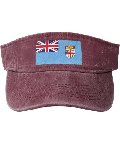 Flag of Fiji Sun Hat Sun Visor Hats for Women Men Baseball Cap Golf Hats Red $14.20 Visors