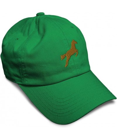 Custom Soft Baseball Cap Horse Style B Embroidery Horses Twill Cotton Embroidered Dad Hats for Men & Women Kelly Green Design...