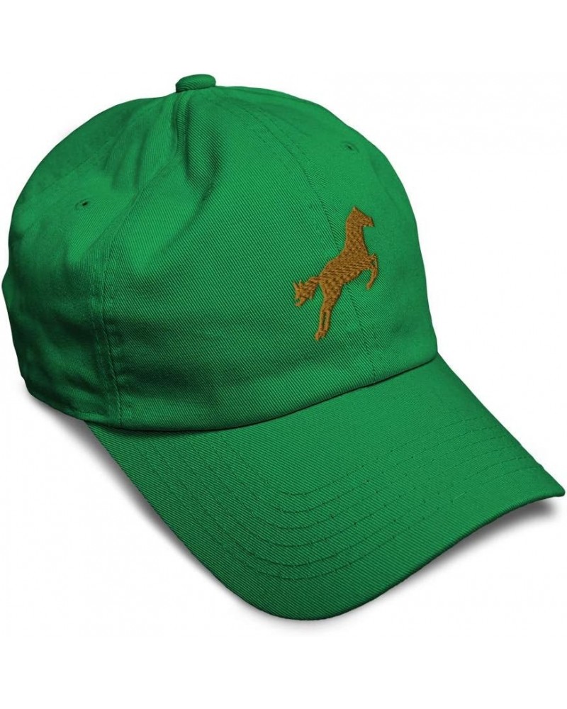 Custom Soft Baseball Cap Horse Style B Embroidery Horses Twill Cotton Embroidered Dad Hats for Men & Women Kelly Green Design...