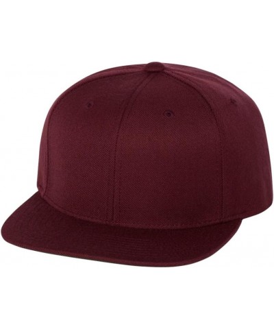 6-Panel Structured Flat Visor Classic Snapback (6089) Maroon $10.72 Baseball Caps