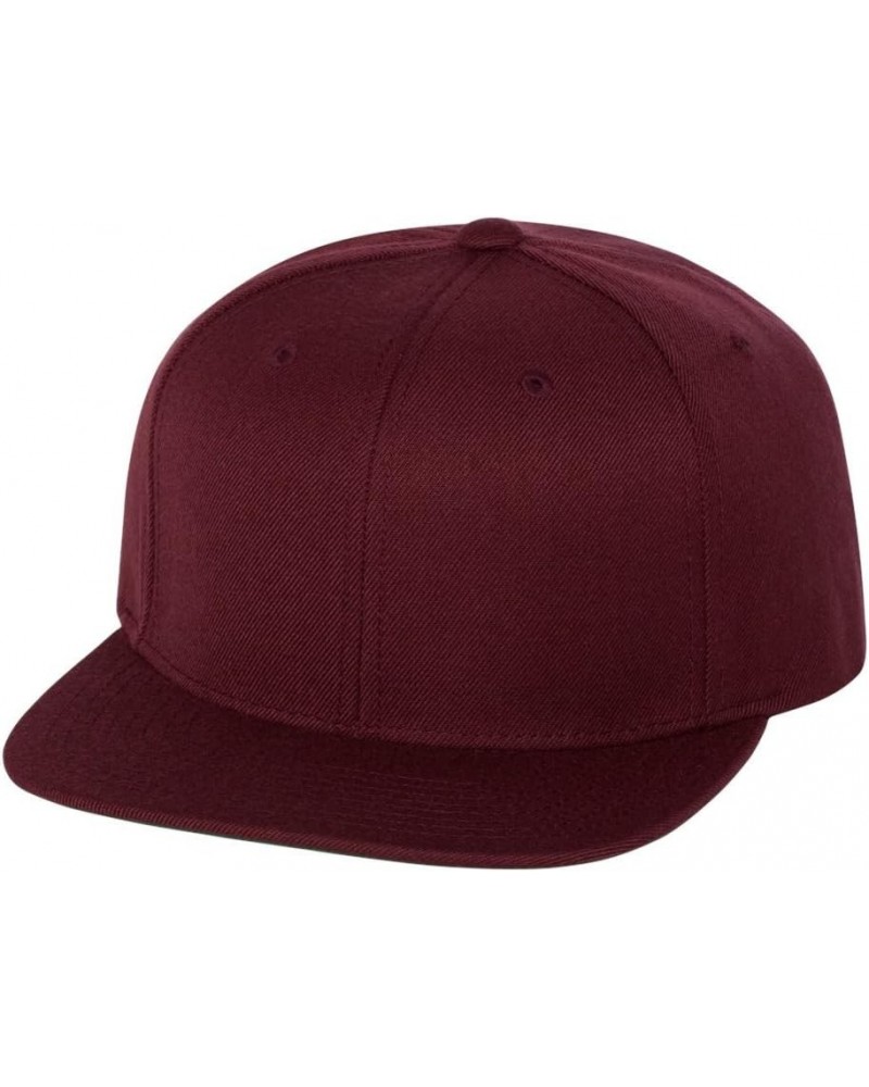 6-Panel Structured Flat Visor Classic Snapback (6089) Maroon $10.72 Baseball Caps