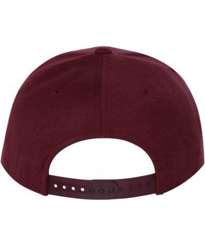 6-Panel Structured Flat Visor Classic Snapback (6089) Maroon $10.72 Baseball Caps