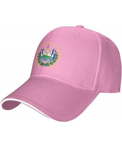 Coat of arms of El Salvador Baseball Cap for Men Women Adjustabl Unisex Golf Dad Hat Pink $9.33 Baseball Caps