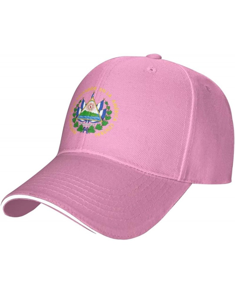 Coat of arms of El Salvador Baseball Cap for Men Women Adjustabl Unisex Golf Dad Hat Pink $9.33 Baseball Caps