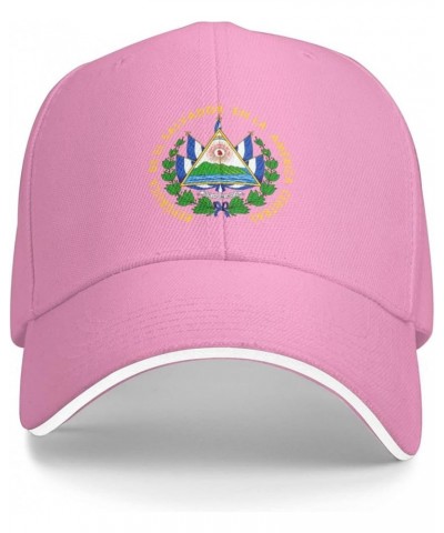 Coat of arms of El Salvador Baseball Cap for Men Women Adjustabl Unisex Golf Dad Hat Pink $9.33 Baseball Caps