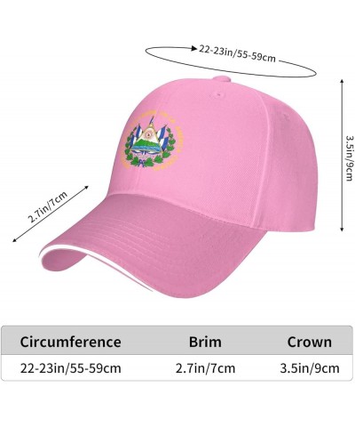 Coat of arms of El Salvador Baseball Cap for Men Women Adjustabl Unisex Golf Dad Hat Pink $9.33 Baseball Caps