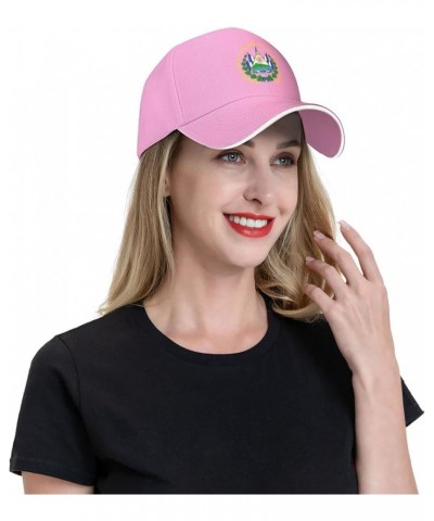 Coat of arms of El Salvador Baseball Cap for Men Women Adjustabl Unisex Golf Dad Hat Pink $9.33 Baseball Caps