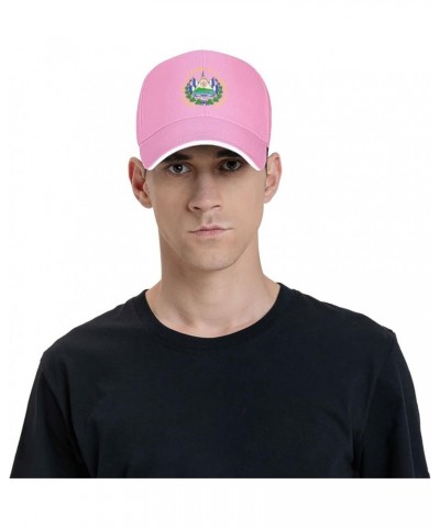 Coat of arms of El Salvador Baseball Cap for Men Women Adjustabl Unisex Golf Dad Hat Pink $9.33 Baseball Caps