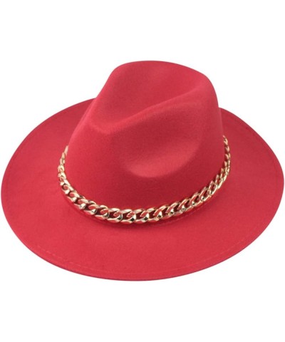 Adult Solid Casual Summer Western Fashion Cowboy Sun Hat Wide Brim Travel Sun Cap The Outback Hat E-red $18.13 Cowboy Hats