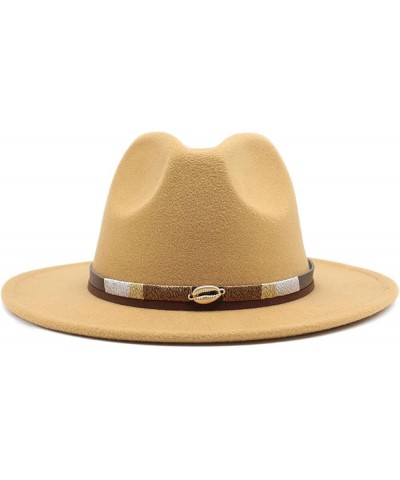 Classic Fedoras Hats Wide-Brim Panama Floppy Hat Solid Color Cotton Hat Cap for Women Men Costume Accessories Yellow1 $15.86 ...