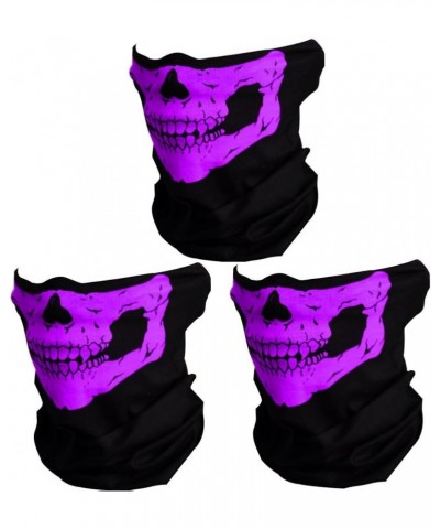 3 Pack Skull Bandanas for Men Neck Gaiters for Women Motorcycle Face Mask Sun Dust Protection Seamless Scarf Balaclava 3 Pack...