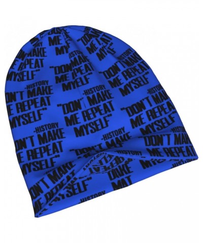 Don't Make Me Repeat Myself History Beanie Skull Cap Warm Knit Slouchy Hat for Women Men Black $13.57 Skullies & Beanies