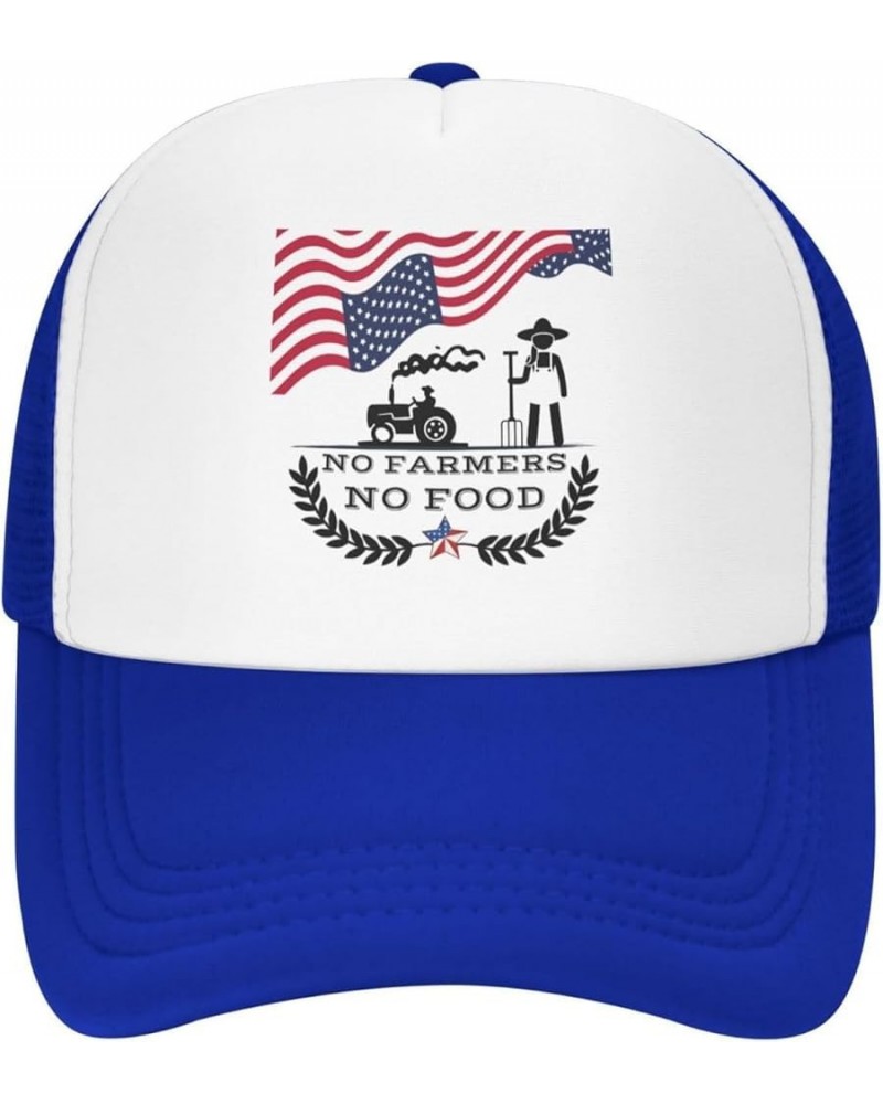 No Farmers No Food No Farms No Life Future Support Your Local Farmer Tractor Farming Mesh Hat Trucker Baseball Cap Blue $14.3...