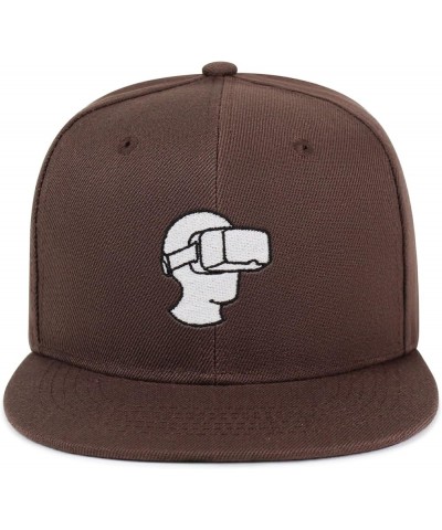 Virtual Reality Hip-Hop Snapback Hat Embroidered Baseball Cap VR 10. Brown $10.24 Baseball Caps