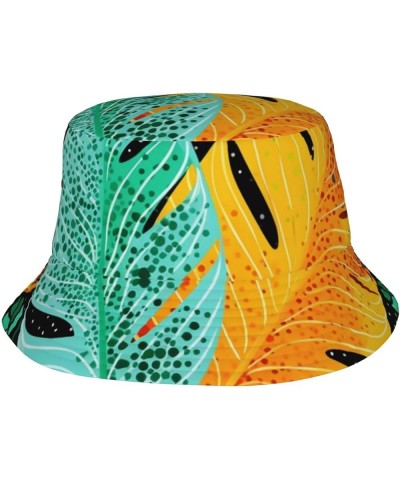 Giraffe on The Grassland Printed Fashion Bucket Hat Beach Sunhat Outdoor Fisherman Hat Colorful Leaf $14.03 Bucket Hats