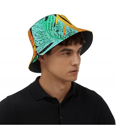 Giraffe on The Grassland Printed Fashion Bucket Hat Beach Sunhat Outdoor Fisherman Hat Colorful Leaf $14.03 Bucket Hats