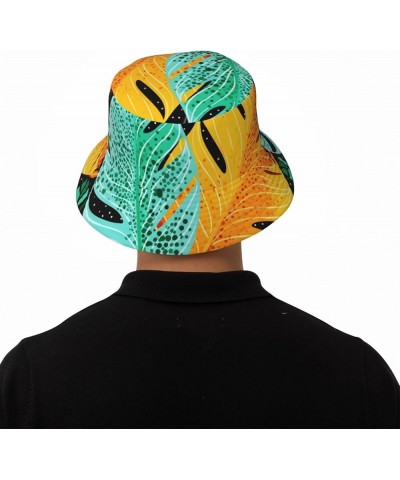 Giraffe on The Grassland Printed Fashion Bucket Hat Beach Sunhat Outdoor Fisherman Hat Colorful Leaf $14.03 Bucket Hats