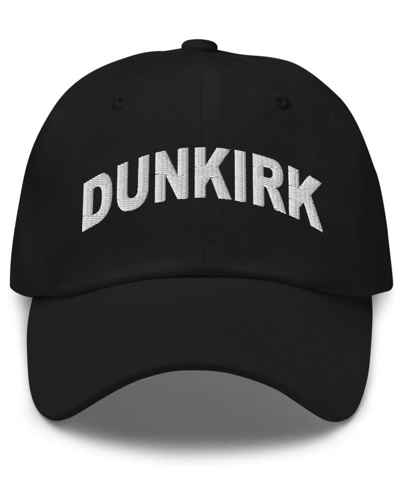 Dunkirk New York Hat Dunkirk NY Cap Embroidered Dad Hat Adjustable Strap Closure Unisex Black $17.20 Baseball Caps