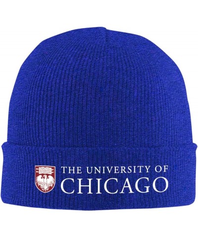 The University of Chicago Beanie Hat for Men and Women Winter Warm Hats Knit Slouchy Thick Skull Cap Blue $7.66 Skullies & Be...