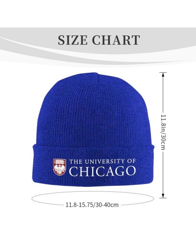 The University of Chicago Beanie Hat for Men and Women Winter Warm Hats Knit Slouchy Thick Skull Cap Blue $7.66 Skullies & Be...