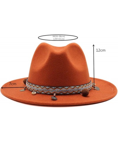 Womans Big Wide Brimmed Wool Felt Floppy Hat Crushable Women Warm Fedora Hats Jazz Hat Caps for Outside Camel M $19.03 Fedoras