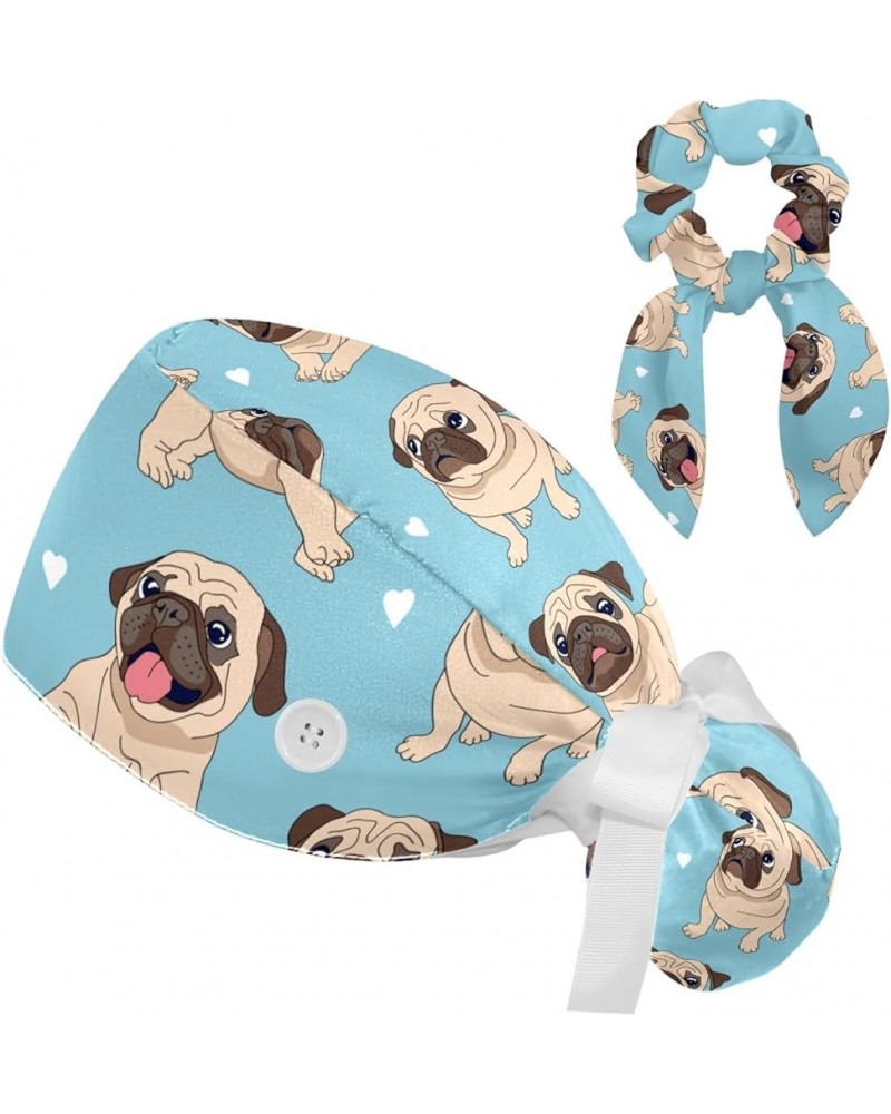 Animals Dogs Scrub Caps Adjustable Working Cap Surgical Caps Nurse Hat with Bow Hair Scrunchy Color 36 $11.39 Baseball Caps