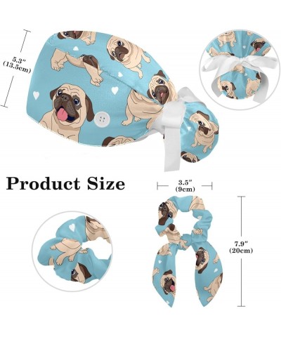 Animals Dogs Scrub Caps Adjustable Working Cap Surgical Caps Nurse Hat with Bow Hair Scrunchy Color 36 $11.39 Baseball Caps