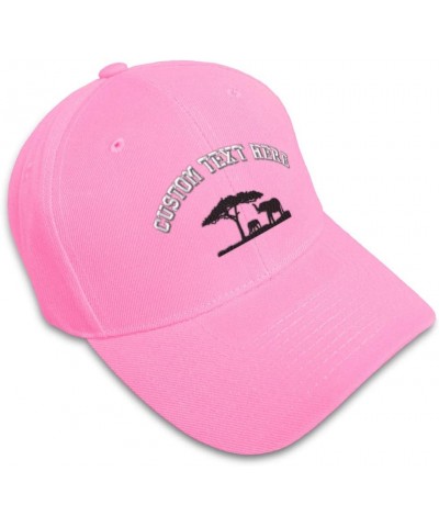 Baseball Cap Elephant Africa Embroidery Animals Wild Hats for Men & Women Soft Pink Personalized Text Here $10.25 Baseball Caps