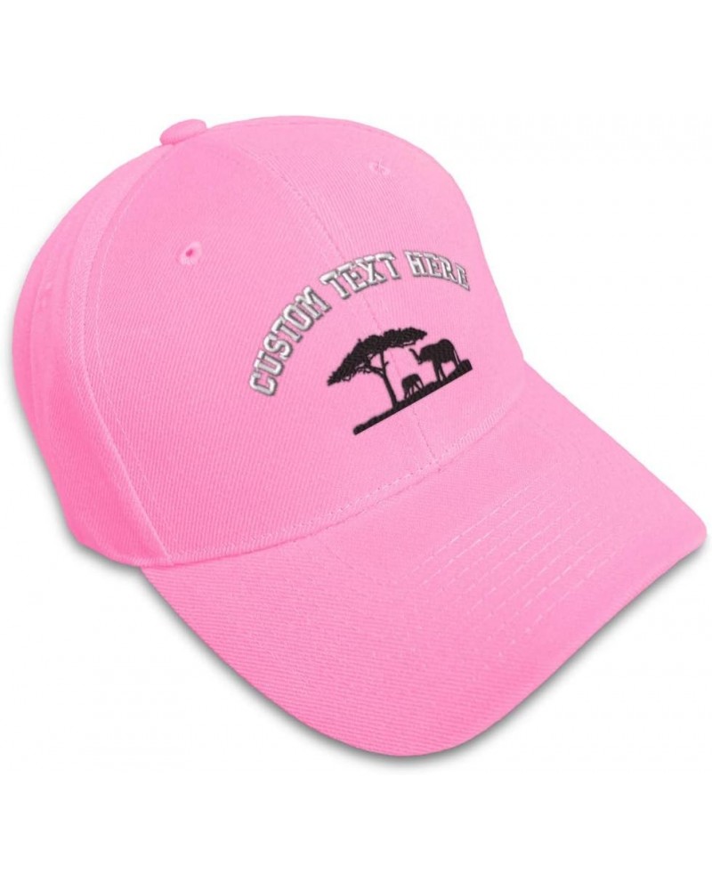 Baseball Cap Elephant Africa Embroidery Animals Wild Hats for Men & Women Soft Pink Personalized Text Here $10.25 Baseball Caps