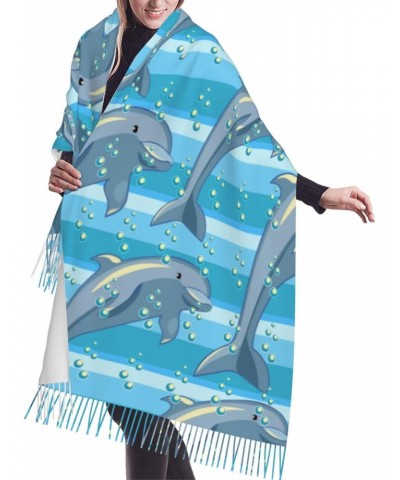 Sweet Gifts For Women - Scarves For Women Gifts Dolphin Blanket Scarf Scarves Oversized Wrap Shawl Gift $13.56 Scarves