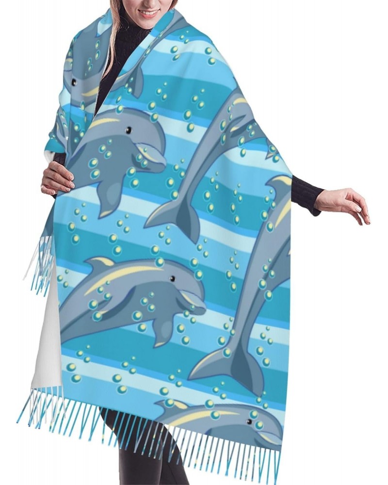 Sweet Gifts For Women - Scarves For Women Gifts Dolphin Blanket Scarf Scarves Oversized Wrap Shawl Gift $13.56 Scarves