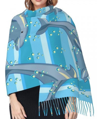 Sweet Gifts For Women - Scarves For Women Gifts Dolphin Blanket Scarf Scarves Oversized Wrap Shawl Gift $13.56 Scarves