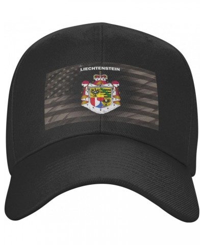 Liechtenstein Coat of Arms Flag Classic Duckbill Caps for Stylish Sun Protection Outdoor Black $12.74 Baseball Caps