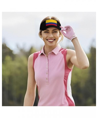 Sun Visor Hats Sport Wear Athletic Sun Visor Caps Adjustable Sun Protection Visors for Women Men Colombia Flag2 $10.45 Visors