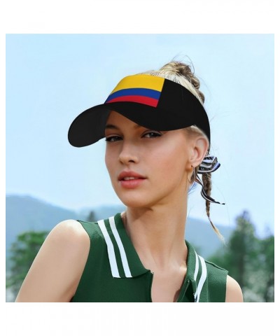 Sun Visor Hats Sport Wear Athletic Sun Visor Caps Adjustable Sun Protection Visors for Women Men Colombia Flag2 $10.45 Visors