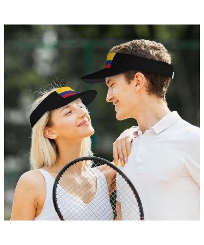 Sun Visor Hats Sport Wear Athletic Sun Visor Caps Adjustable Sun Protection Visors for Women Men Colombia Flag2 $10.45 Visors