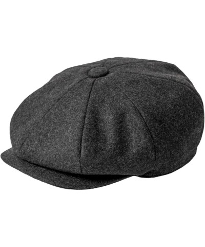 Adult Solid Color Newsboy Caps for Men Flat Cap Wool Blend Driving Hat Beret Male Herringbone Ivy Hats Dark Grey $15.05 Newsb...