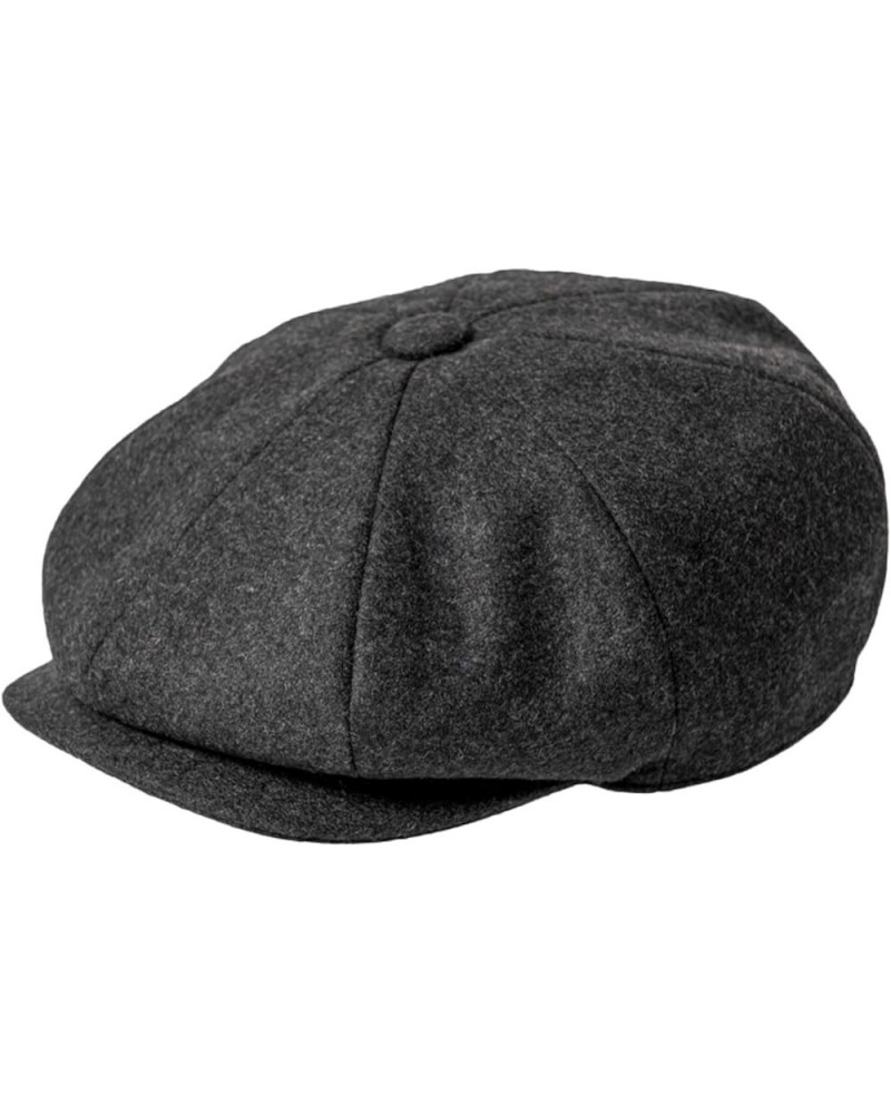 Adult Solid Color Newsboy Caps for Men Flat Cap Wool Blend Driving Hat Beret Male Herringbone Ivy Hats Dark Grey $15.05 Newsb...