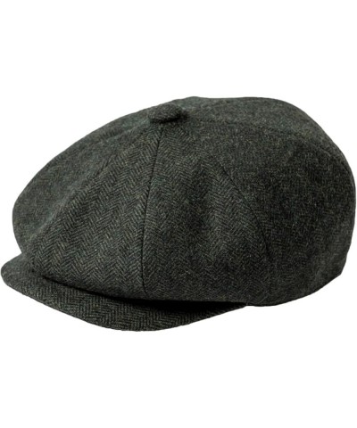 Adult Solid Color Newsboy Caps for Men Flat Cap Wool Blend Driving Hat Beret Male Herringbone Ivy Hats Dark Grey $15.05 Newsb...