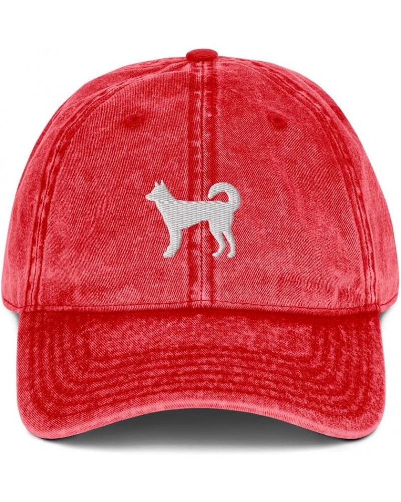 Alaskan Klee Kai hat, Embroidered Unisex Vintage Hat, Alaskan Klee Kai Gifts. Red $20.77 Baseball Caps